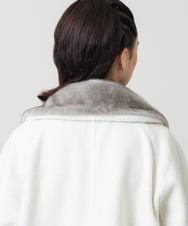 RHUAG07890 HIROKO KOSHINO(ヒロココシノ) 【先行予約】ボリュームファーカラーデザインコート アイボリー