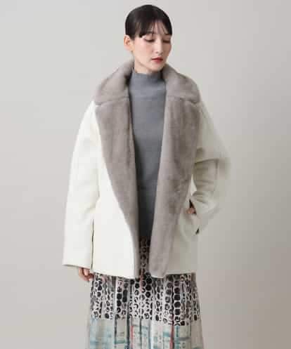 RHUAG07890 HIROKO KOSHINO ボリュームファーカラーデザインコート