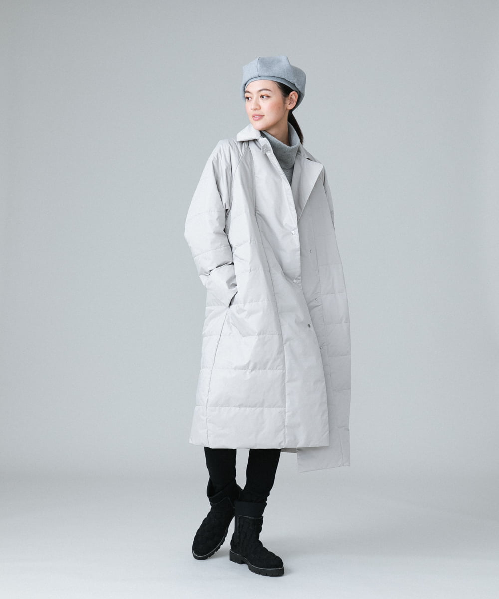 RHUAW13990 HIROKO KOSHINO(ヒロココシノ) DICROS ロングダウンコート ライトグレー