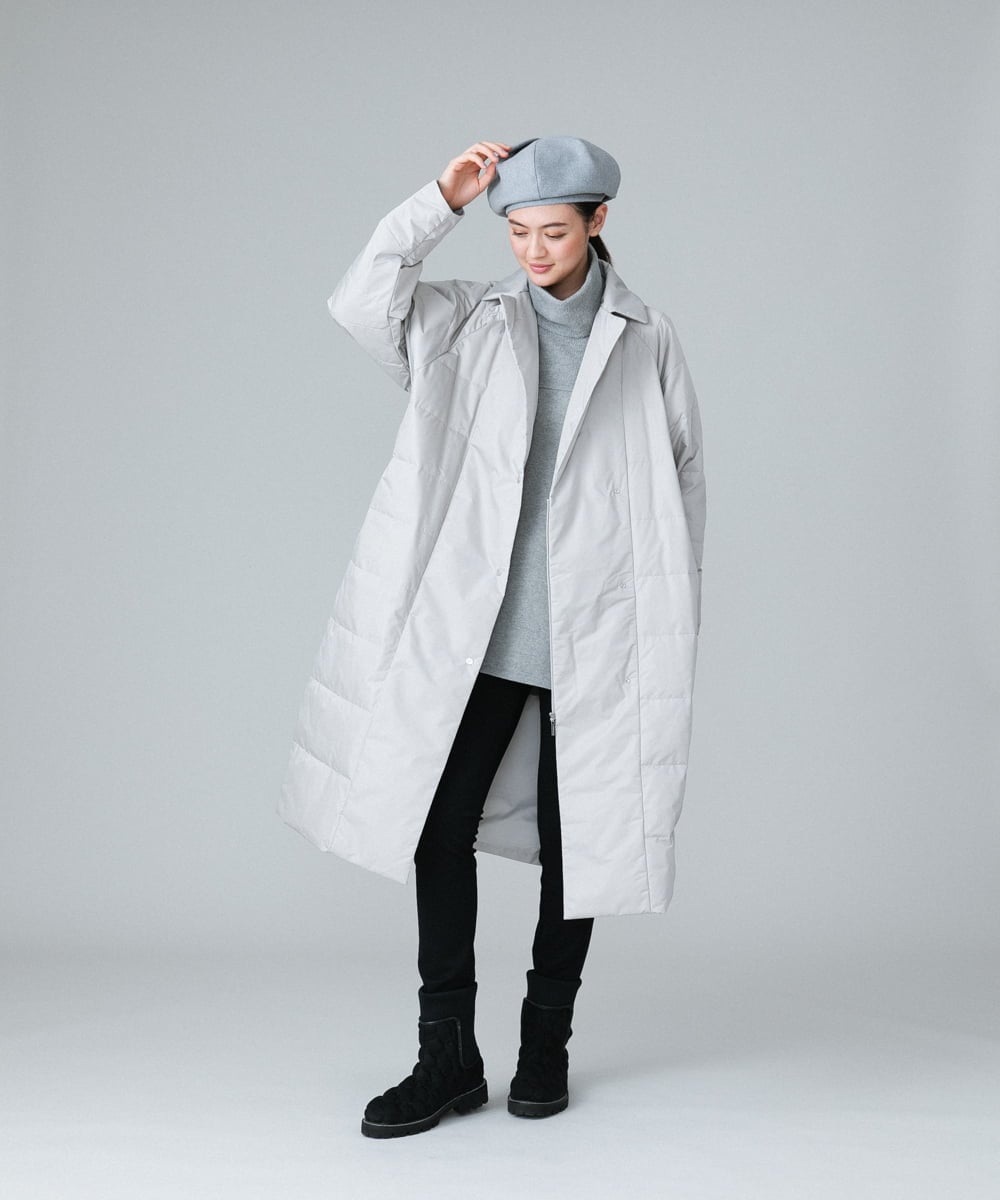 RHUAW13990 HIROKO KOSHINO(ヒロココシノ) DICROS ロングダウンコート ライトグレー