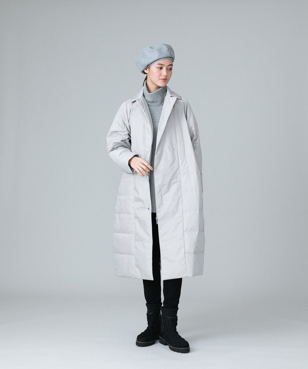 RHUAW13990 HIROKO KOSHINO(ヒロココシノ) DICROS ロングダウンコート ライトグレー
