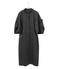 RHUAX25890 HIROKO KOSHINO(ヒロココシノ) コンシャススリーブシルエットコート ブラック