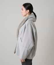 RHUCD31790 HIROKO KOSHINO(ヒロココシノ) ショールカラーウールライクショートコート ダークグレー