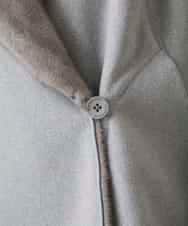 RHUCD31790 HIROKO KOSHINO(ヒロココシノ) ショールカラーウールライクショートコート ダークグレー