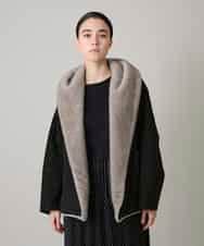 RHUCD31790 HIROKO KOSHINO(ヒロココシノ) ショールカラーウールライクショートコート ブラック
