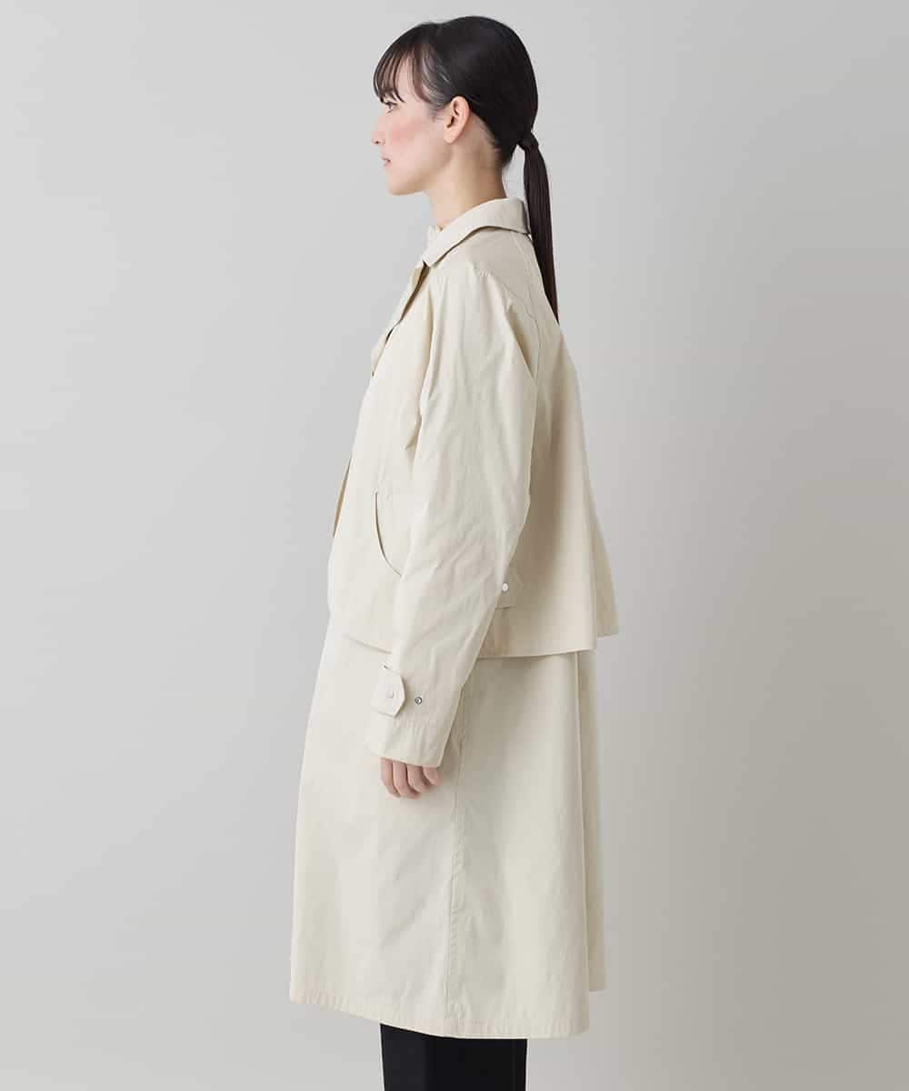 RHUED50980 HIROKO KOSHINO(ヒロココシノ) メモリータフタレイヤードデザインコート ベージュ