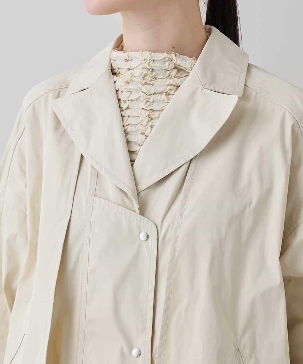 RHUED50980 HIROKO KOSHINO(ヒロココシノ) メモリータフタレイヤードデザインコート ベージュ