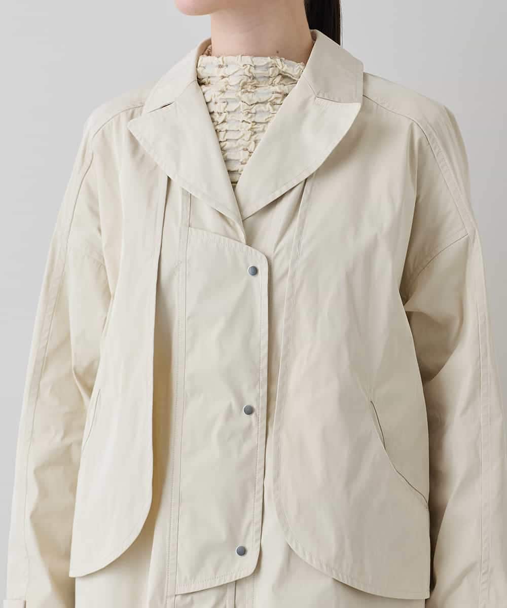 RHUED50980 HIROKO KOSHINO(ヒロココシノ) メモリータフタレイヤードデザインコート ベージュ