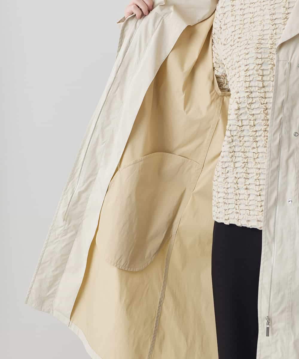 RHUED50980 HIROKO KOSHINO(ヒロココシノ) メモリータフタレイヤードデザインコート ベージュ