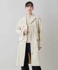 RHUED50980 HIROKO KOSHINO(ヒロココシノ) メモリータフタレイヤードデザインコート ベージュ