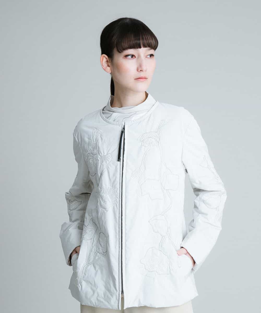 日本製】フラワー刺繍キルティングショートコート(ノーカラーコート) HIROKO KOSHINO(ヒロココシノ)｜イトキンオンラインストア