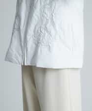 RHUES10990 HIROKO KOSHINO(ヒロココシノ) 【日本製】フラワー刺繍キルティングショートコート ホワイト