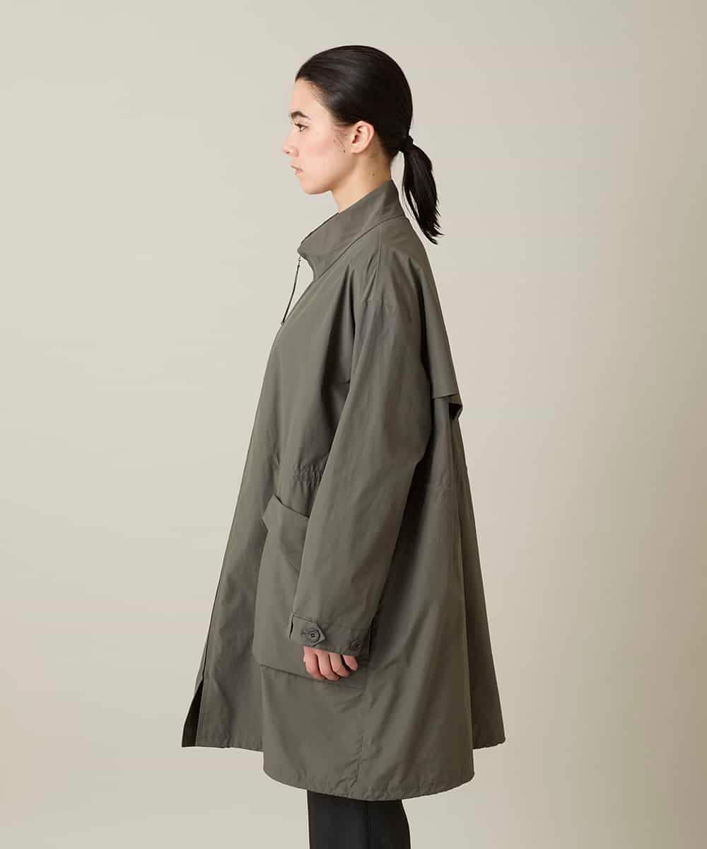 RHUFD01720 HIROKO KOSHINO(ヒロココシノ) ポケットアクセントタフタロングコート カーキ