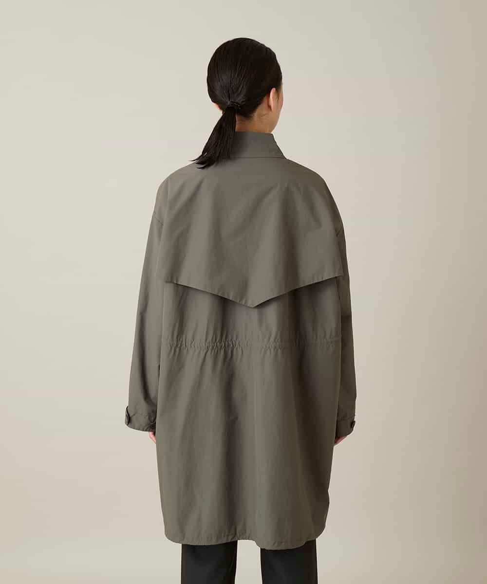 RHUFD01720 HIROKO KOSHINO(ヒロココシノ) ポケットアクセントタフタロングコート カーキ