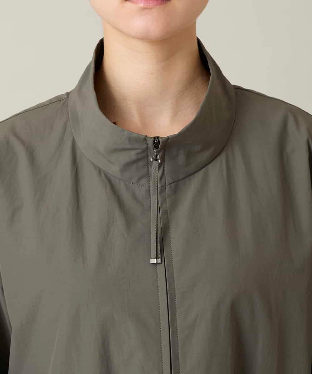 RHUFD01720 HIROKO KOSHINO(ヒロココシノ) ポケットアクセントタフタロングコート カーキ