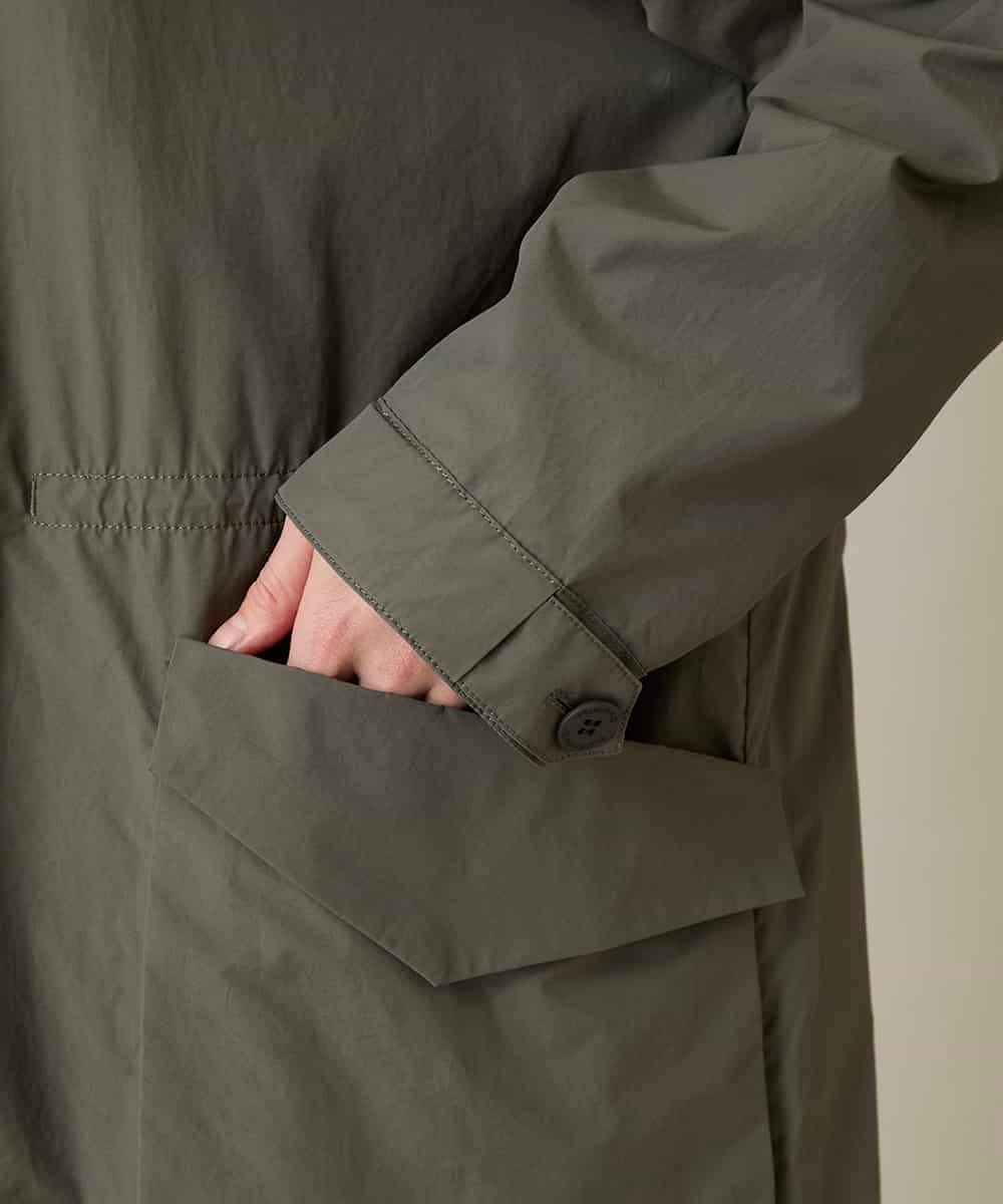 RHUFD01720 HIROKO KOSHINO(ヒロココシノ) ポケットアクセントタフタロングコート カーキ