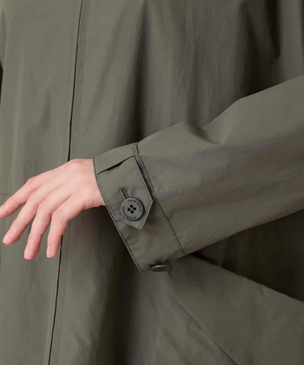 RHUFD01720 HIROKO KOSHINO(ヒロココシノ) ポケットアクセントタフタロングコート カーキ