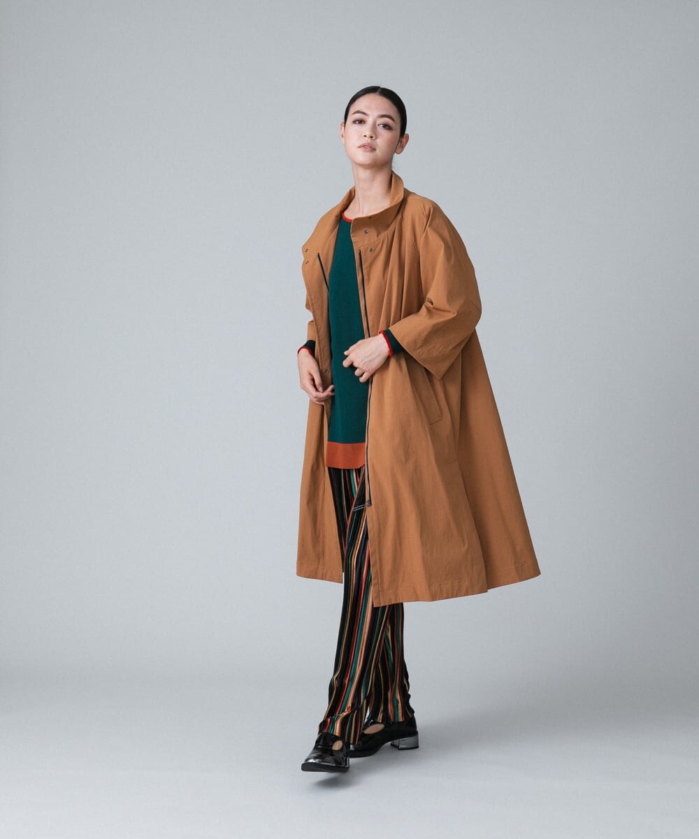 RHUJT12890 HIROKO KOSHINO(ヒロココシノ) ナイロンタフタボリュームシルエットコート ベージュ