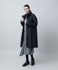 RHUVD07170 HIROKO KOSHINO(ヒロココシノ) グラデーションキルティングコート/日本製 ブラック