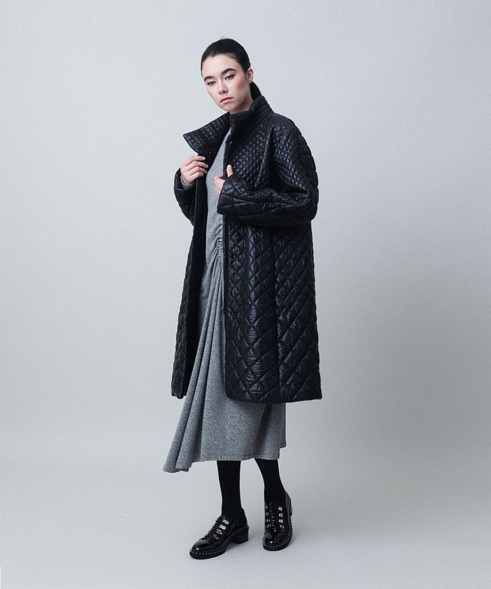 RHUVD07170 HIROKO KOSHINO(ヒロココシノ) グラデーションキルティングコート/日本製 ブラック