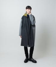 RHUVE12130 HIROKO KOSHINO(ヒロココシノ) ウールジョイントコクーンシルエットコート/日本製 ダークグレー