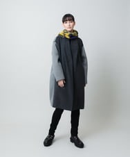 ウールジョイントコクーンシルエットコート/日本製(ノーカラーコート