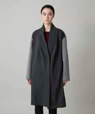 RHUVE12130 HIROKO KOSHINO(ヒロココシノ) ウールジョイントコクーンシルエットコート/日本製 ダークグレー