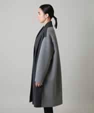 RHUVE12130 HIROKO KOSHINO(ヒロココシノ) ウールジョイントコクーンシルエットコート/日本製 ダークグレー