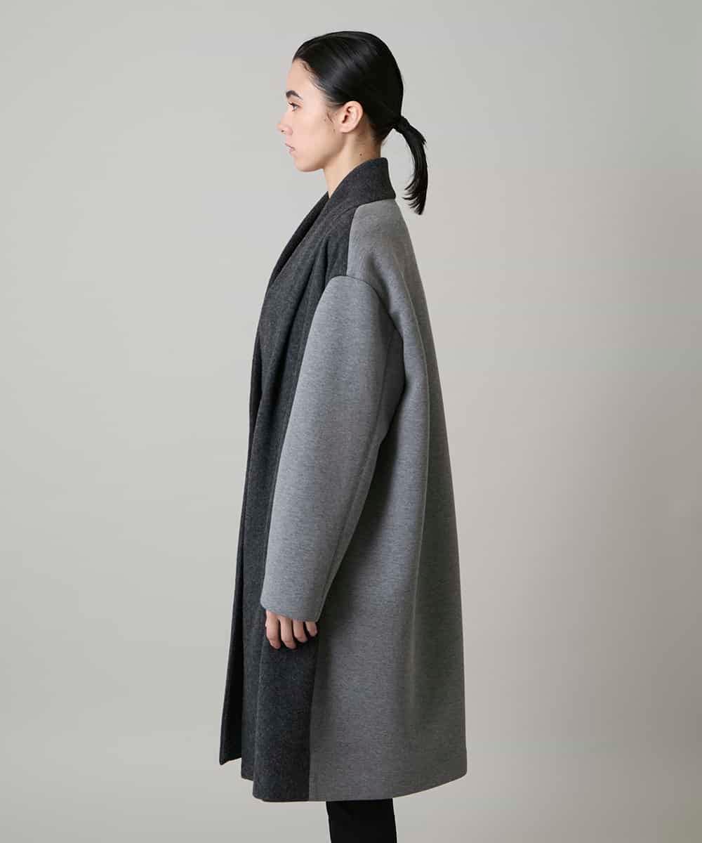 RHUVE12130 HIROKO KOSHINO(ヒロココシノ) ウールジョイントコクーンシルエットコート/日本製 ダークグレー