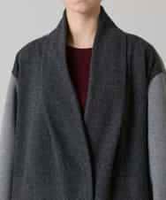 RHUVE12130 HIROKO KOSHINO(ヒロココシノ) ウールジョイントコクーンシルエットコート/日本製 ダークグレー