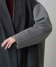 RHUVE12130 HIROKO KOSHINO(ヒロココシノ) ウールジョイントコクーンシルエットコート/日本製 ダークグレー