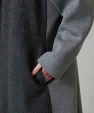 RHUVE12130 HIROKO KOSHINO(ヒロココシノ) ウールジョイントコクーンシルエットコート/日本製 ダークグレー