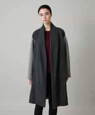RHUVE12130 HIROKO KOSHINO(ヒロココシノ) ウールジョイントコクーンシルエットコート/日本製 ダークグレー