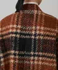 RHUVE13160 HIROKO KOSHINO(ヒロココシノ) シャギーチェックテーラードコート オレンジ