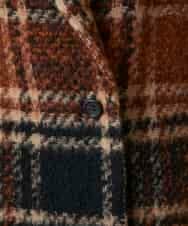 RHUVE13160 HIROKO KOSHINO(ヒロココシノ) シャギーチェックテーラードコート オレンジ