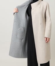 RHUVH01190 HIROKO KOSHINO(ヒロココシノ) 【先行予約】ウールカシミヤダブルフェイスロングコート ベージュ
