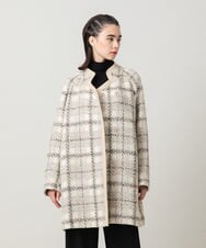 RHUVH17190 HIROKO KOSHINO(ヒロココシノ) 【先行予約】チェック柄ファンシーツイードコート/日本製 ベージュ