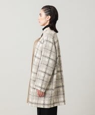 RHUVH17190 HIROKO KOSHINO(ヒロココシノ) 【先行予約】チェック柄ファンシーツイードコート/日本製 ベージュ