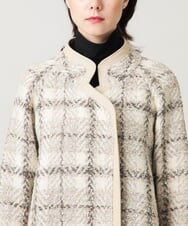 RHUVH17190 HIROKO KOSHINO(ヒロココシノ) 【先行予約】チェック柄ファンシーツイードコート/日本製 ベージュ
