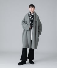 RHUVV02120 HIROKO KOSHINO(ヒロココシノ) ナッピングリバーウールコート レッド