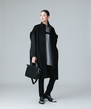 RHUVW10140 HIROKO KOSHINO(ヒロココシノ) パディングジョイントウールコート ブラック