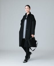 RHUVW10140 HIROKO KOSHINO(ヒロココシノ) パディングジョイントウールコート ブラック