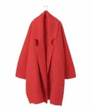 RHUVX27120 HIROKO KOSHINO(ヒロココシノ) 変形衿ウールチェスターコート レッド