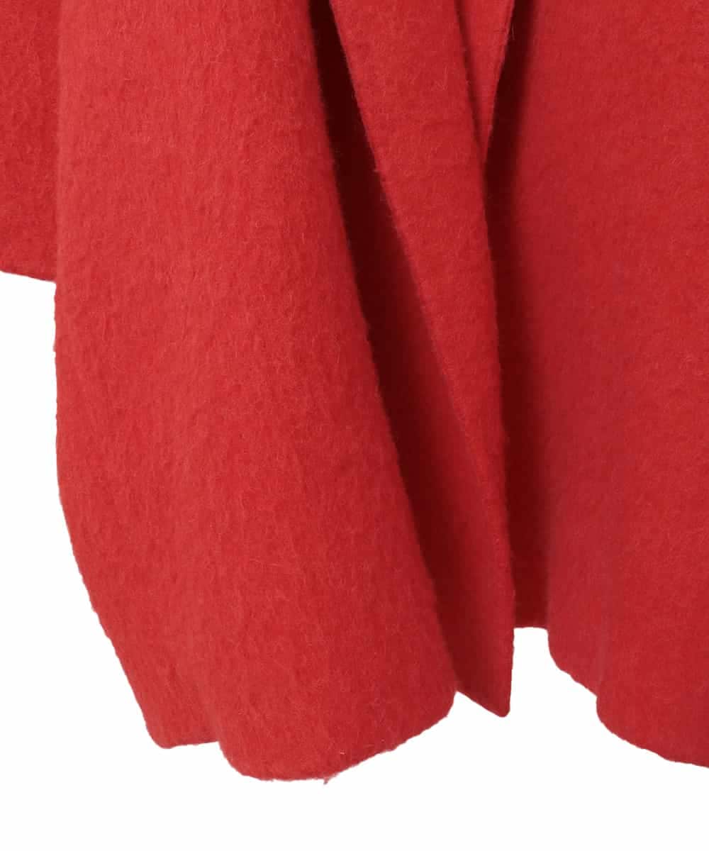 RHUVX27120 HIROKO KOSHINO(ヒロココシノ) 変形衿ウールチェスターコート レッド