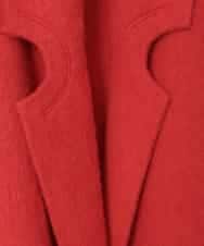 RHUVX27120 HIROKO KOSHINO(ヒロココシノ) 変形衿ウールチェスターコート レッド