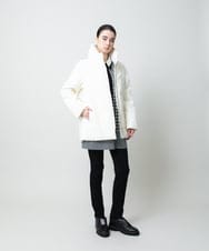 RHUWD30120 HIROKO KOSHINO(ヒロココシノ) 千鳥柄ジャカードダウンジャケット ホワイト