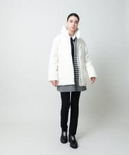 RHUWD30120 HIROKO KOSHINO(ヒロココシノ) 千鳥柄ジャカードダウンジャケット ホワイト