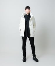 RHUWD30120 HIROKO KOSHINO(ヒロココシノ) 千鳥柄ジャガードダウンジャケット ホワイト