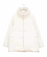 RHUWD30120 HIROKO KOSHINO(ヒロココシノ) 千鳥柄ジャガードダウンジャケット ホワイト