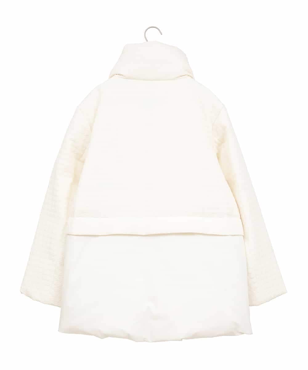 RHUWD30120 HIROKO KOSHINO(ヒロココシノ) 千鳥柄ジャガードダウンジャケット ホワイト